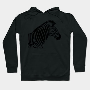 Zebra Silhouette Black and White Safari animals Hoodie